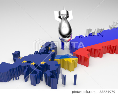 3D rendering of a Missile bombarding Ukraine 88224979