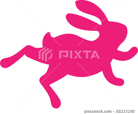 Easter cute rabbit silhouette. Vector cartoon illustration. Easter cute rabbit silhouette. Vector cartoon illustration. 88225280