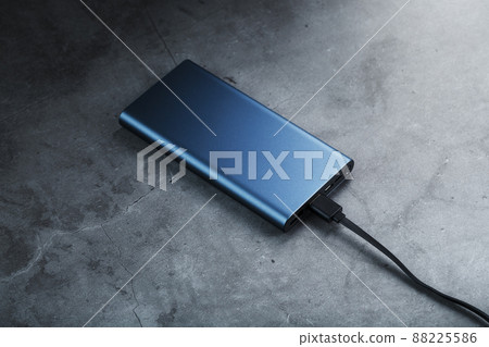 Portable External Battery Power Bank blue with USB Cord Portable External Battery Power Bank blue with USB Cord 88225586