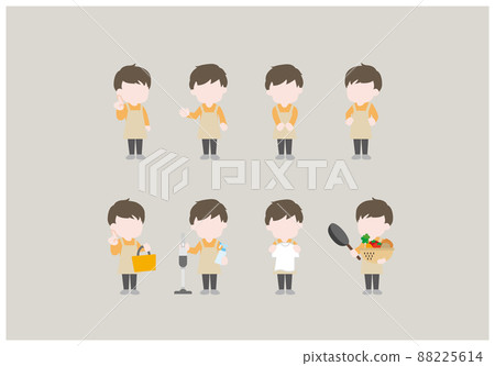 Illustration set of people doing housework Illustration set of people doing housework 88225614