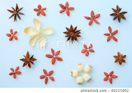 淺藍色背景藥材（花卉圖案） 88225802