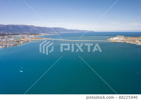 Drone shooting from Konohama, Moriyama City, Shiga Prefecture, Biwako Ohashi, taken in March 2022 Drone shooting from Konohama, Moriyama City, Shiga Prefecture, Biwako Ohashi, taken in March 2022 88225940