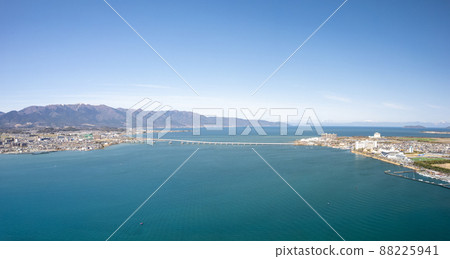 Drone shooting from Konohama, Moriyama City, Shiga Prefecture, Biwako Ohashi, taken in March 2022 Drone shooting from Konohama, Moriyama City, Shiga Prefecture, Biwako Ohashi, taken in March 2022 88225941
