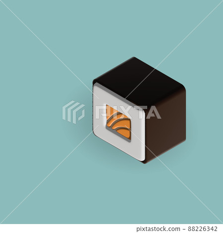 3d render illustration of sushi on a blue 88226342