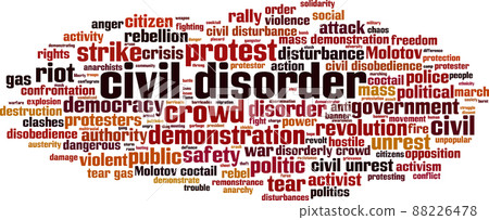 Civil disorder word cloud 88226478