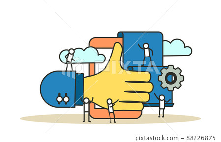 Business relationship vector appreciation document cooperation illustration. Success meeting respect teamwork. Man hand person agreement partner concept. Deal contract job work cartoon businessperson 88226875