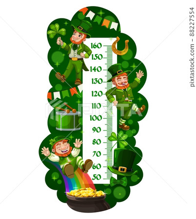 Kids Measuring Height With Measure Scale Vector Stock Vector Image