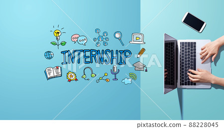 Internship with person working with laptop 88228045