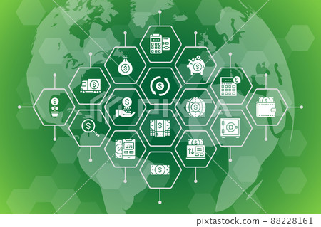 Money and Banking vector illustration. Credit Card, Currency Exchange, Atm, Terminal line icons promotion banner. Web banner layout template. Money and Banking vector illustration. Credit Card, Currency Exchange, Atm, Terminal line icons promotion banner. Web banner layout template. 88228161