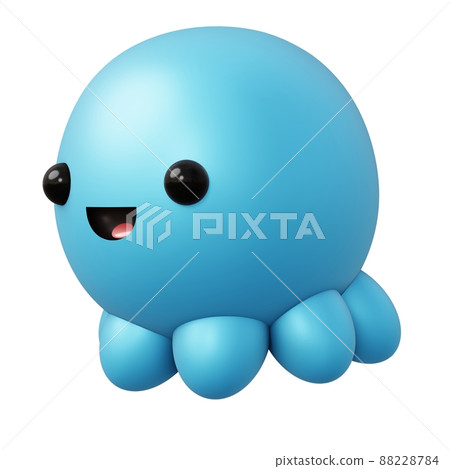 Cartoon Octopus 3D Rendering Illustration isolated. Cartoon Octopus 3D Rendering Illustration isolated. 88228784