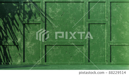 Minimal abstract background with 3D concrete podium display with green leaves 88229514