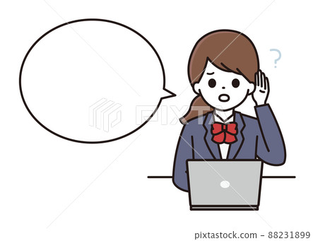 學生女 PC 高中女生耳聾講話泡泡 88231899