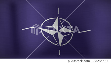Image of moving and floating flag of nato 88234585