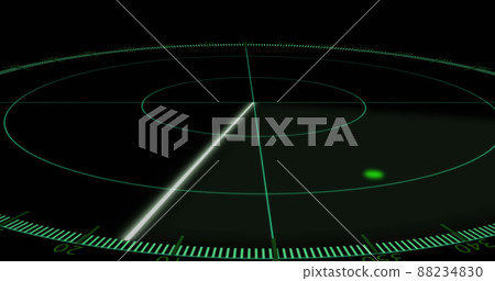 Image of radar with spots moving on black background 88234830