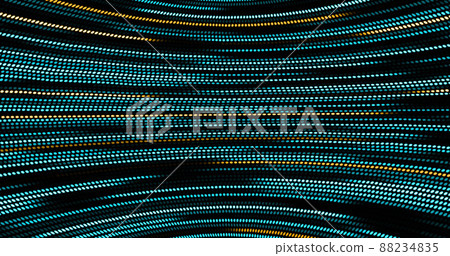 Image of blue and yellow dotted light trails moving in hypnotic motion on seamless loop Image of blue and yellow dotted light trails moving in hypnotic motion on seamless loop 88234835