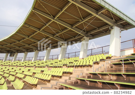 Audience seats at the baseball field on days when there is no match 88234982