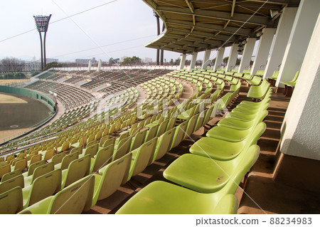 Audience seats at the baseball field on days when there is no match Audience seats at the baseball field on days when there is no match 88234983