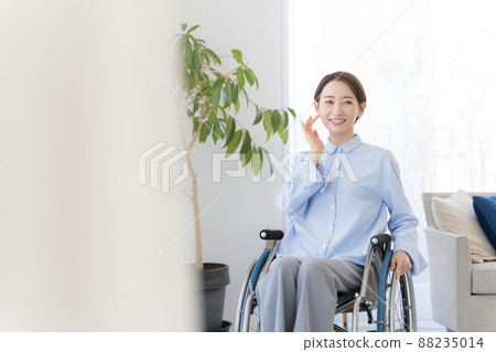 Wheelchair woman beauty Wheelchair woman beauty 88235014