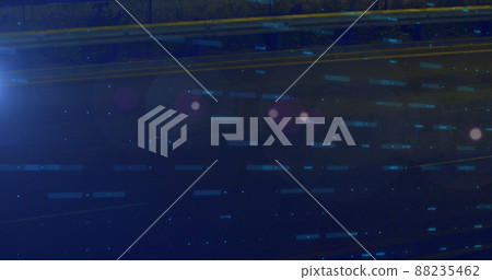 Image of changing financial data and graphs on black background Image of changing financial data and graphs on black background 88235462