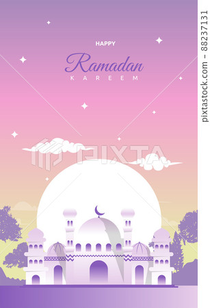Ramadan Kareem Greeting Card Mosque Night Sky Vector Design Template Ramadan Kareem Greeting Card Mosque Night Sky Vector Design Template 88237131