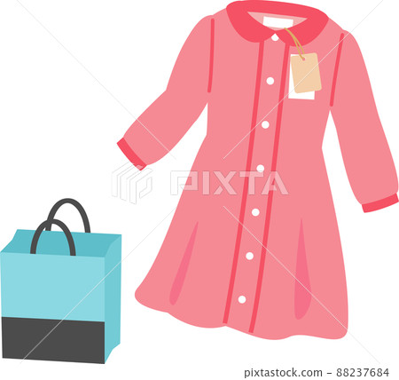 標記的衣服和購物袋 標記的衣服和購物袋 88237684