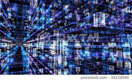 An abundant glowing data array in a vast digital space. Cryptocurrency assets in the Metaverse. 88238040