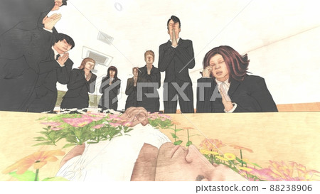 Funeral home with people Last farewell CG i Funeral home with people Last farewell CG Iralast 88238906