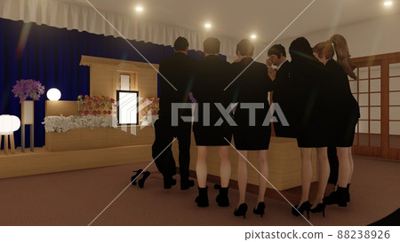 Funeral home with people 最後告別 CG i Funeral home with people 最後告別 CG Iralast 88238926