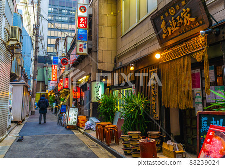 Shimbashi / Drinking Street (Karasmori Shrine in the back) on the second day of the cancellation of the Tokyo cityscape in Japan (prevention of spread) = March 23 Shimbashi / Drinking Street (Karasmori Shrine in the back) on the second day of the cancellation of the Tokyo cityscape in Japan (prevention of spread) = March 23 88239024