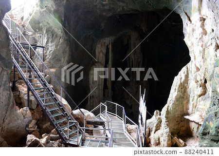 Urai Thong Cave is a cross limestone cave . There are three caves in the mountain, La-ngu district,Satun Province, Thailand Urai Thong Cave is a cross limestone cave . There are three caves in the mountain, La-ngu district,Satun Province, Thailand 88240411