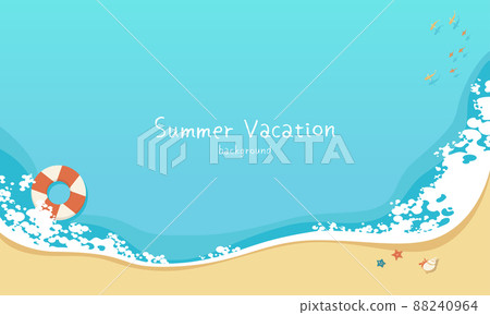 Illustration of summer sea and beach Banner background Header background 88240964