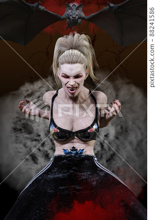 Female Figure with a Fantasy Vampire Hunter Outfit Stock Illustration -  Illustration of dracula, scary: 213296686