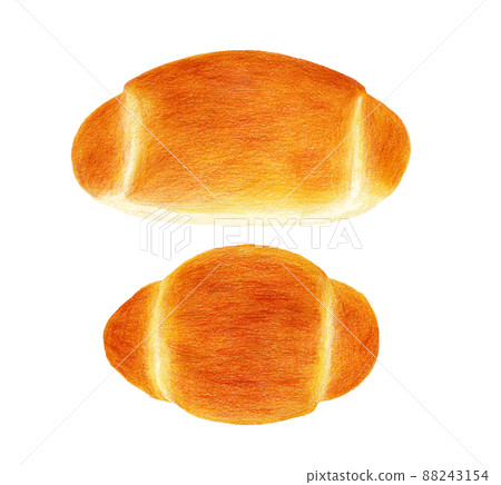 Butterbread Drawung Plump butter roll colored pencil drawing - Stock Illustration [88243154 ...