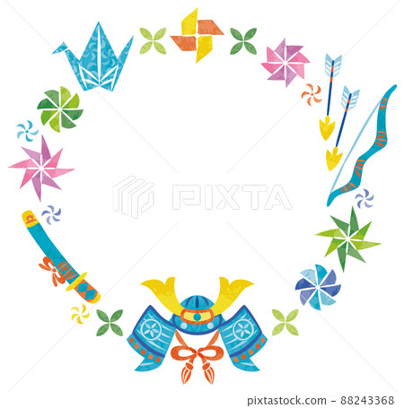 5 月兒童節頭盔插圖圓框 5 月兒童節頭盔插圖圓框 88243368