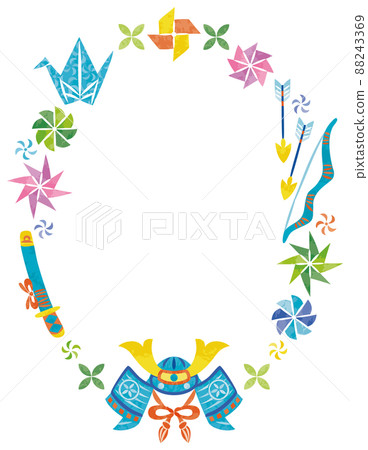 5 月兒童節頭盔插圖垂直圓形框架 88243369