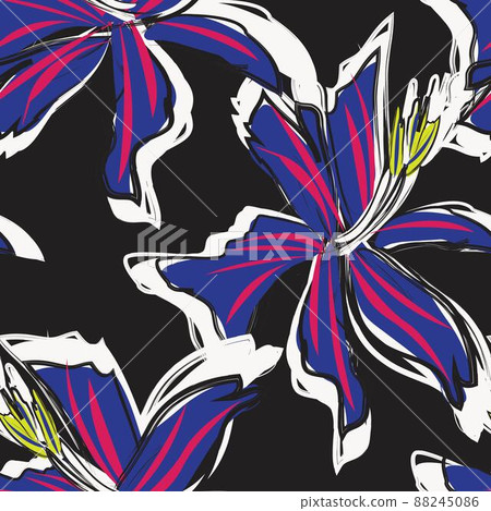 Floral Brush strokes Seamless Pattern Design Floral Brush strokes Seamless Pattern Design 88245086