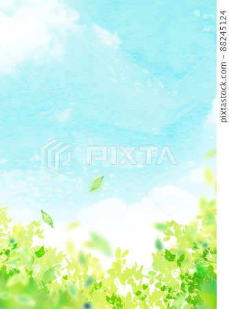 Refreshing sky and fresh green background material Refreshing sky and fresh green background material 88245124