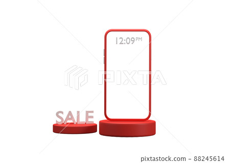 3D. Black Friday promotion, megaphones on a black background. 88245614
