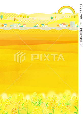 Rape field and cityscape background material Rape field and cityscape background material 88245673