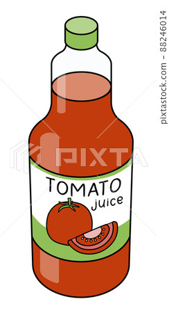 Doodle cartoon style red tomato juice in a bottle. Refreshing healthy natural drink, cocktail ingredient. For card, stickers, posters, bar menu or cook book recipe. Doodle cartoon style red tomato juice in a bottle. Refreshing healthy natural drink, cocktail ingredient. For card, stickers, posters, bar menu or cook book recipe. 88246014