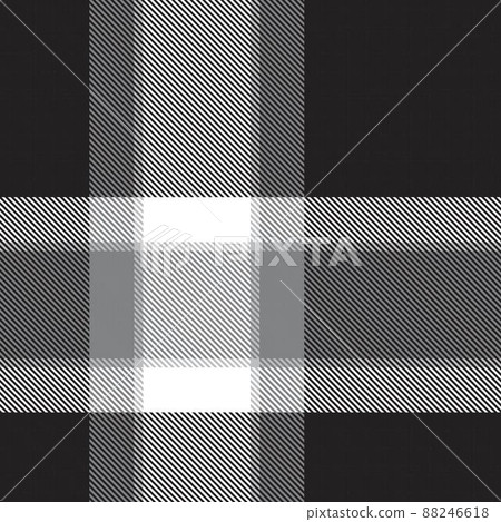 Black and White Asymmetric Plaid textured Seamless Pattern 88246618