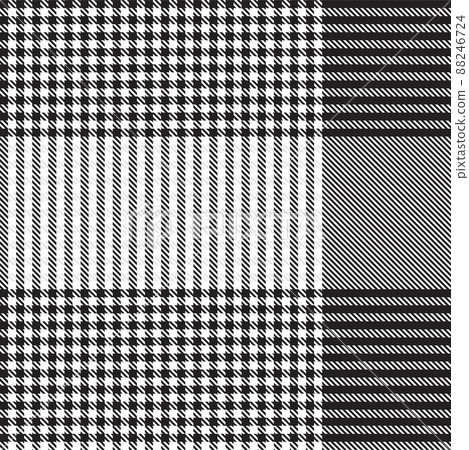 Black and White Asymmetric Plaid textured Seamless Pattern- Black and White  Asymmetric Plaid textured seamless pattern suitable for fashion textiles and graphics 88246724