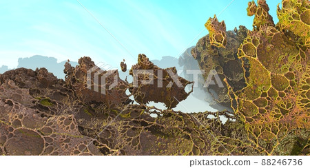 3D illustration of virtual scenery 88246736