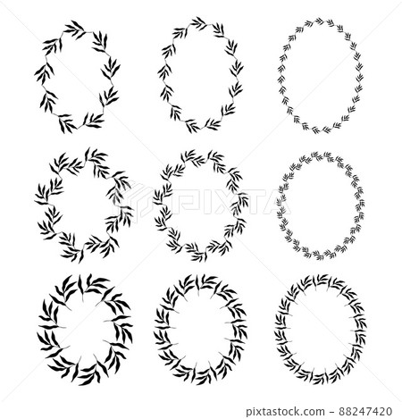 set of oval botanical frames. Vector Illustration  88247420