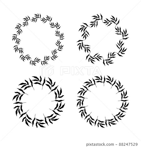 set of circle botanical frames. Vector Illustration  88247529