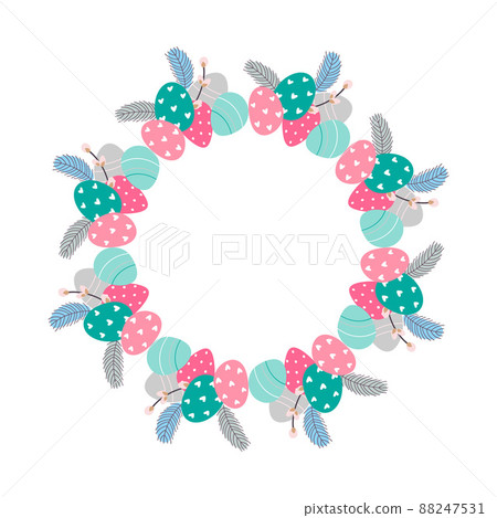 Easter wreath. Vector illustration 88247531