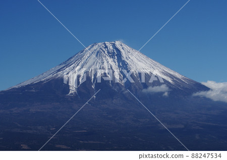 從富士山和朝霧高原井之頭眺望富士宮市 88247534