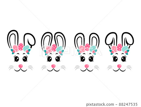 Set of happy bunny masks 88247535