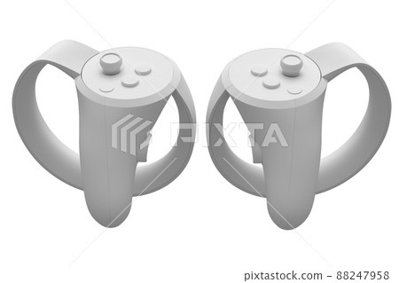 Virtual reality controllers for online and cloud gaming on white monochrome background. 3D render of device for augmented reality or VR 88247958