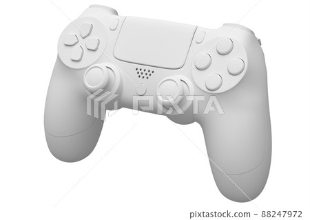 Realistic video game joystick on white monochrome background. 3D render of streaming gear for cloud gaming or concept of champion and winner awards Realistic video game joystick on white monochrome background. 3D render of streaming gear for cloud gaming or concept of champion and winner awards 88247972